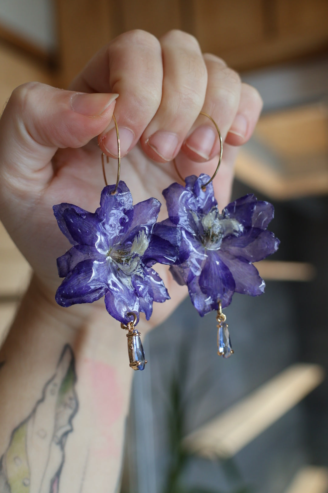 Delphinium earrings SYLLIA