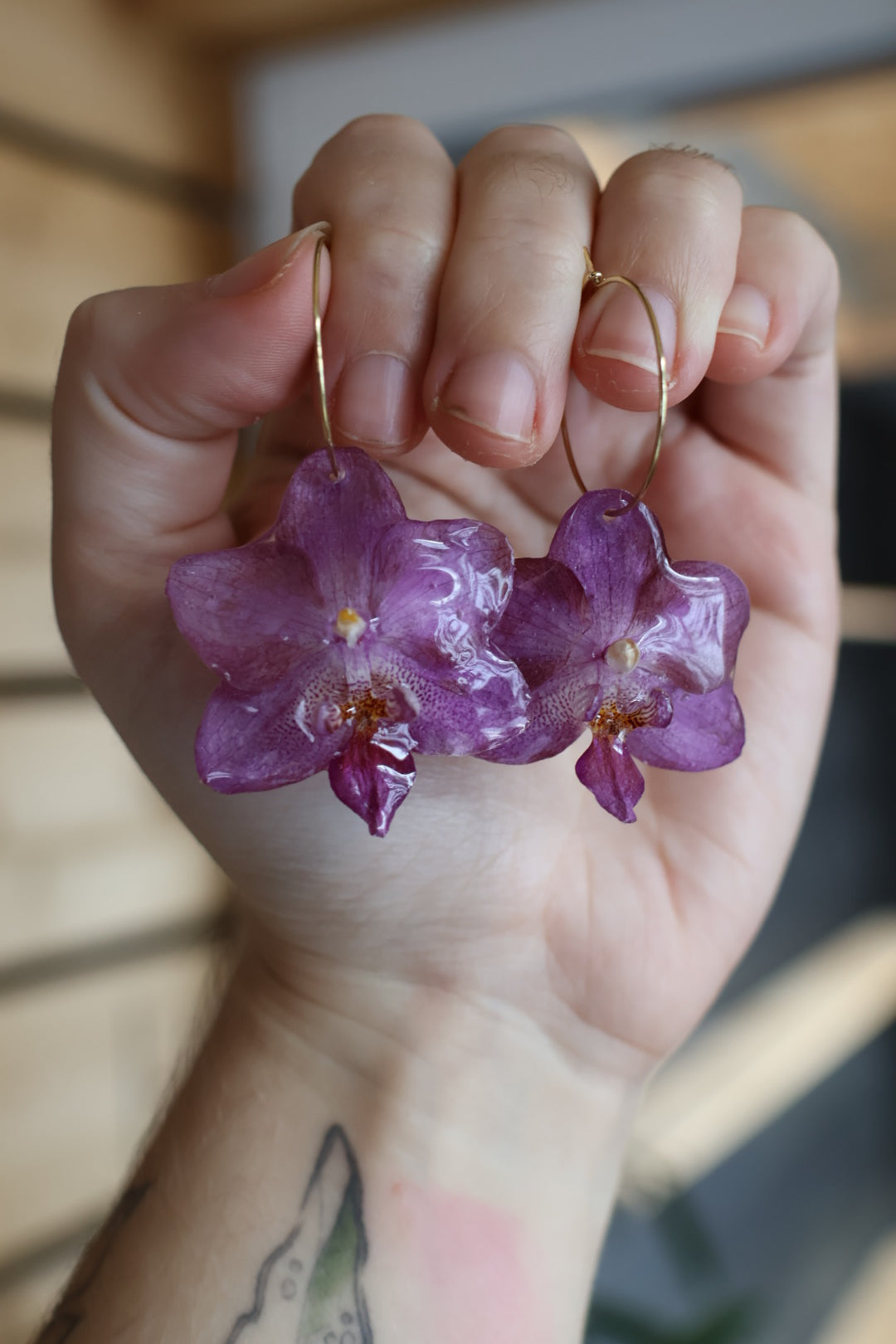 Purple orchid hoops SYLLIA