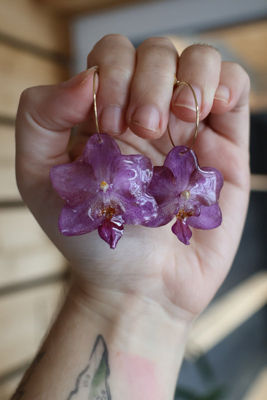 Purple orchid hoops SYLLIA