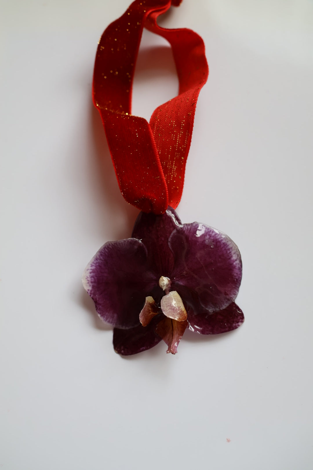 Purple orchid Christmas ornament SYLLIA