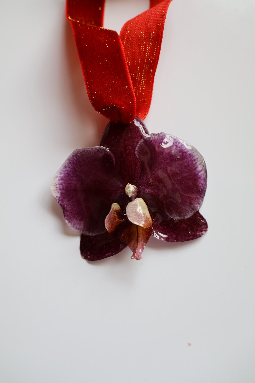 Purple orchid Christmas ornament SYLLIA