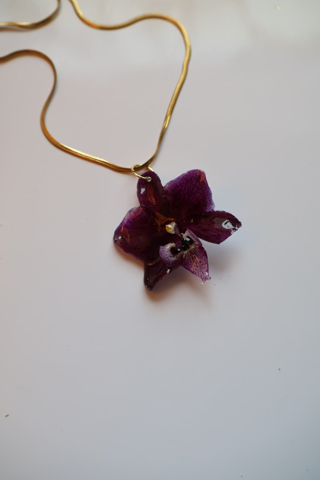 Purple orchid necklace SYLLIA