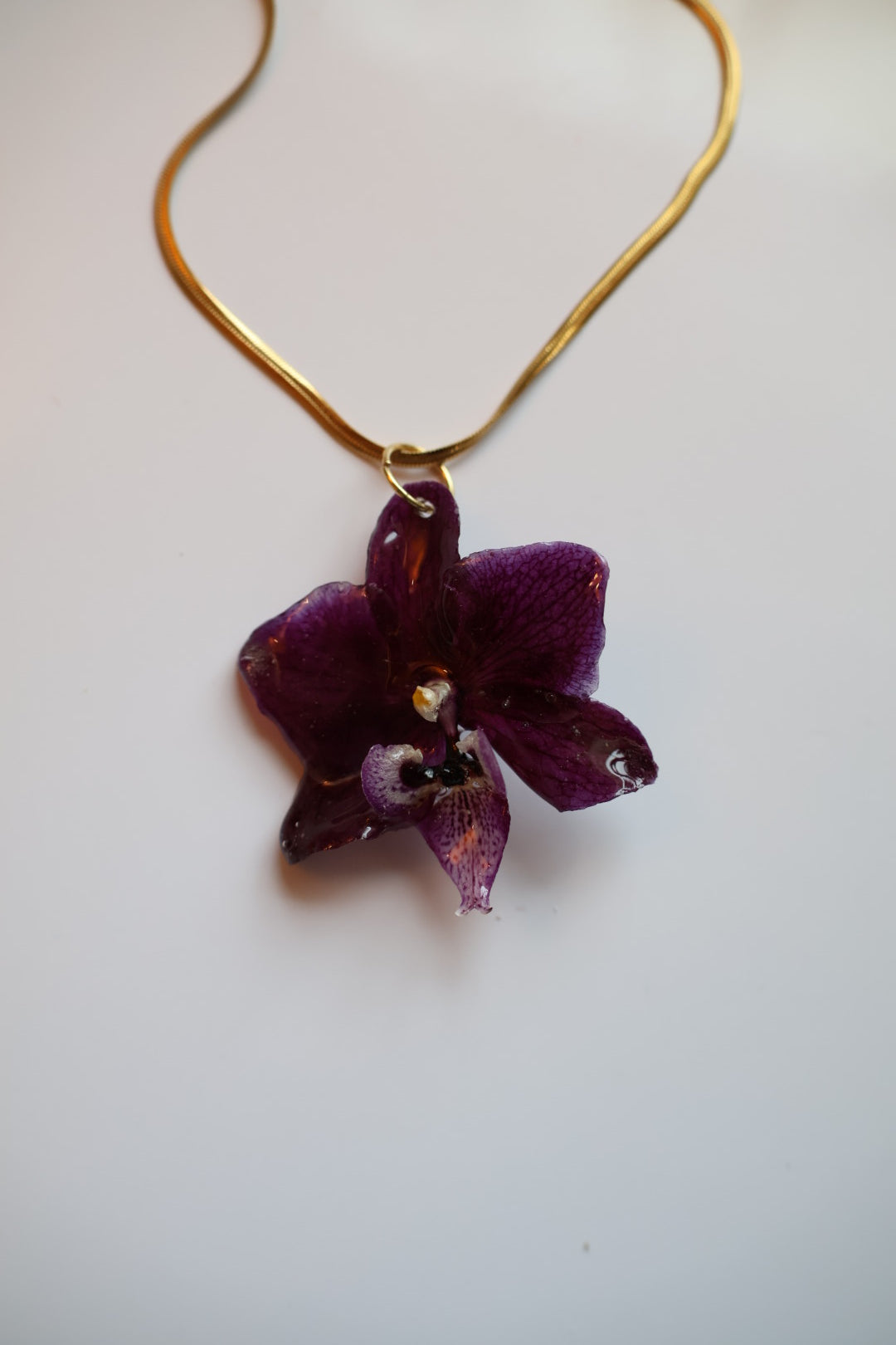 Purple orchid necklace SYLLIA