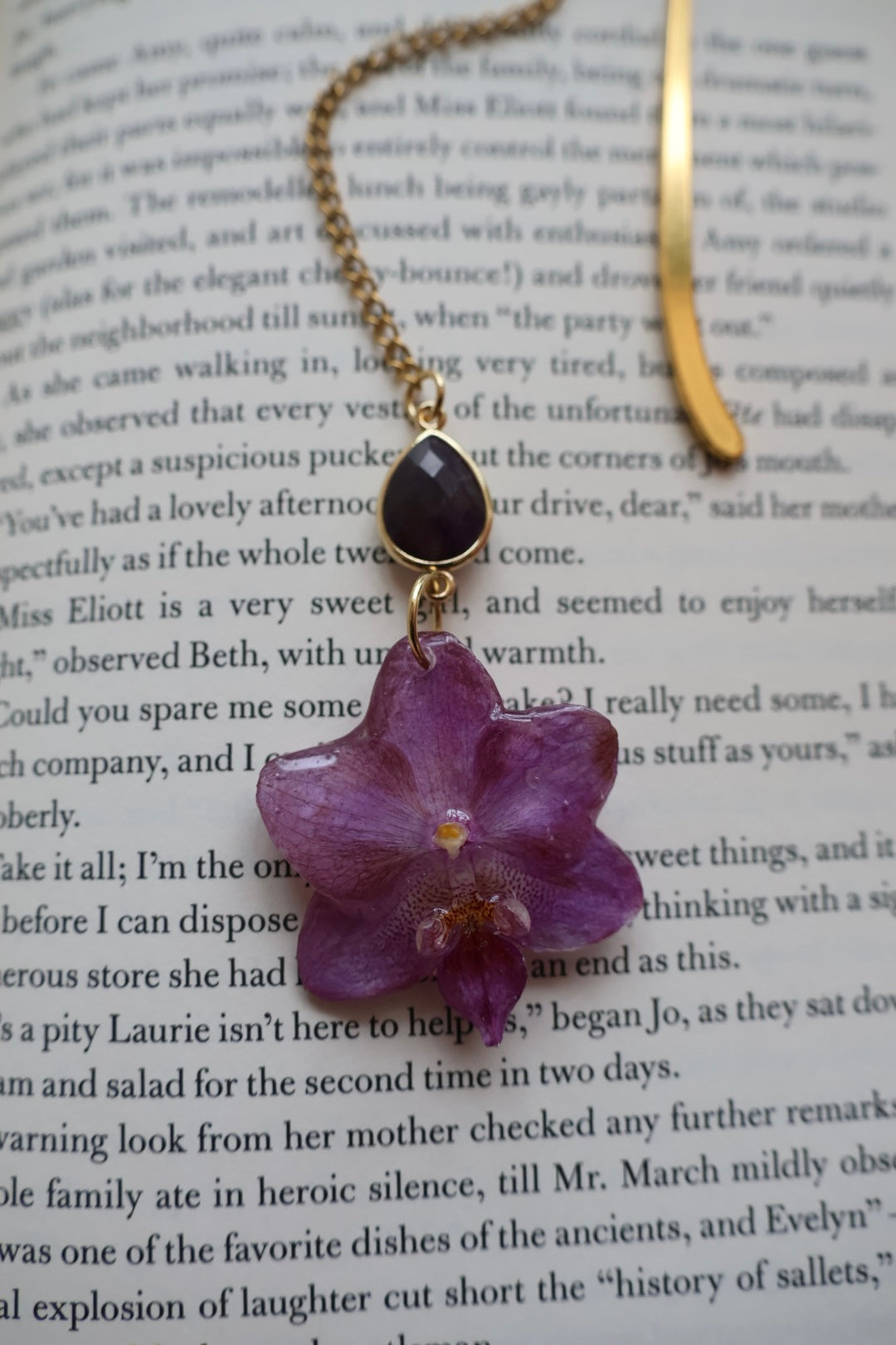 Purple orchid bookmark