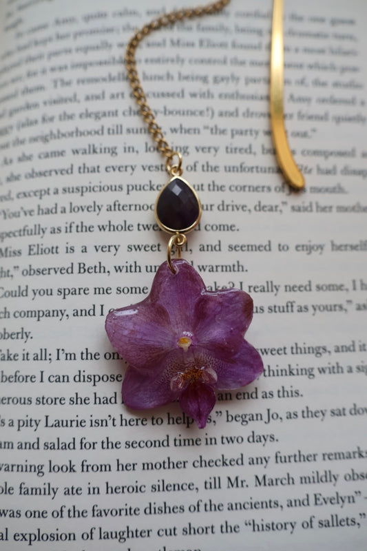 Purple orchid bookmark