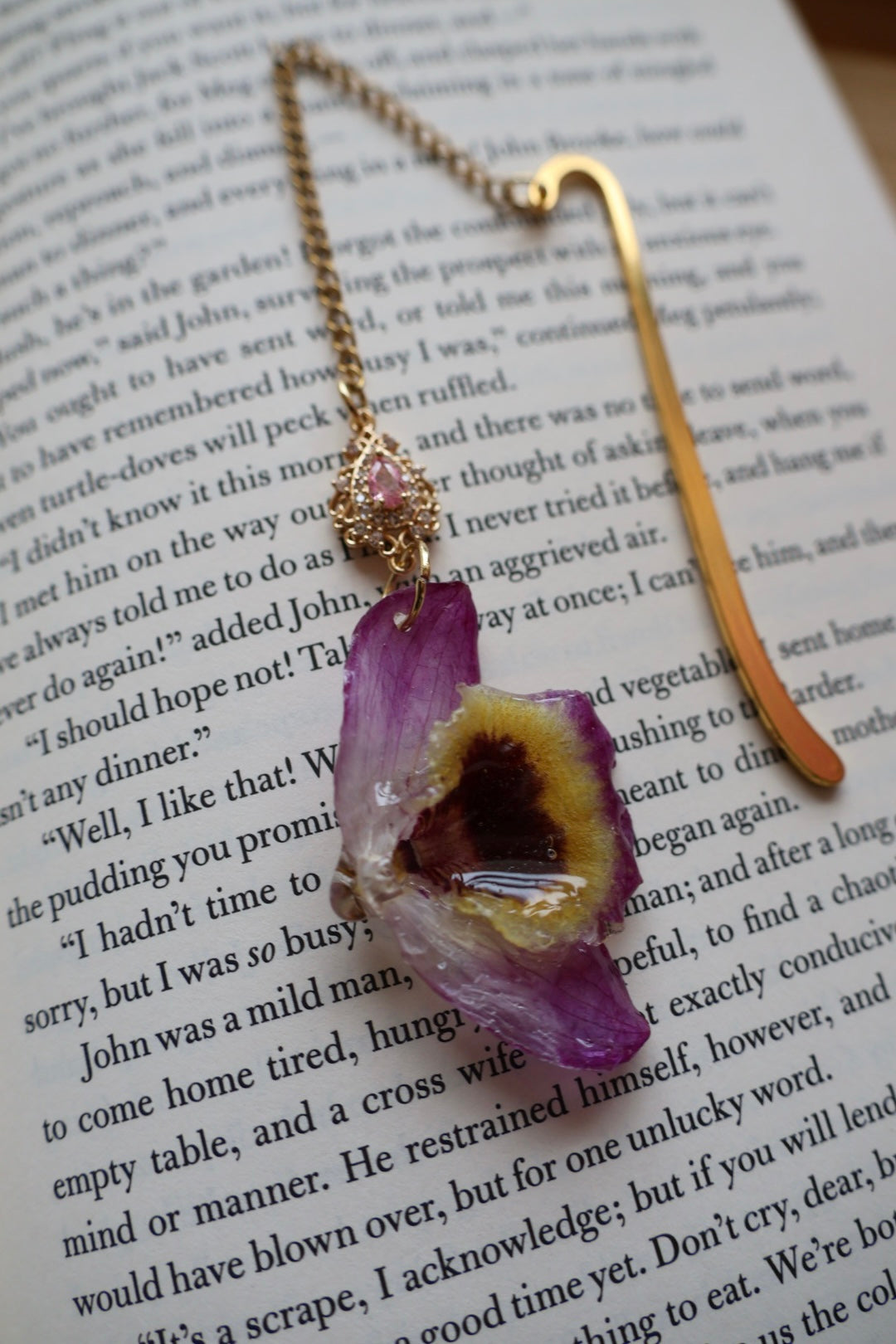 Pink orchid bookmark