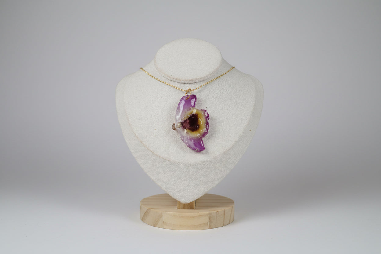 Purple fairy orchid necklace SYLLIA