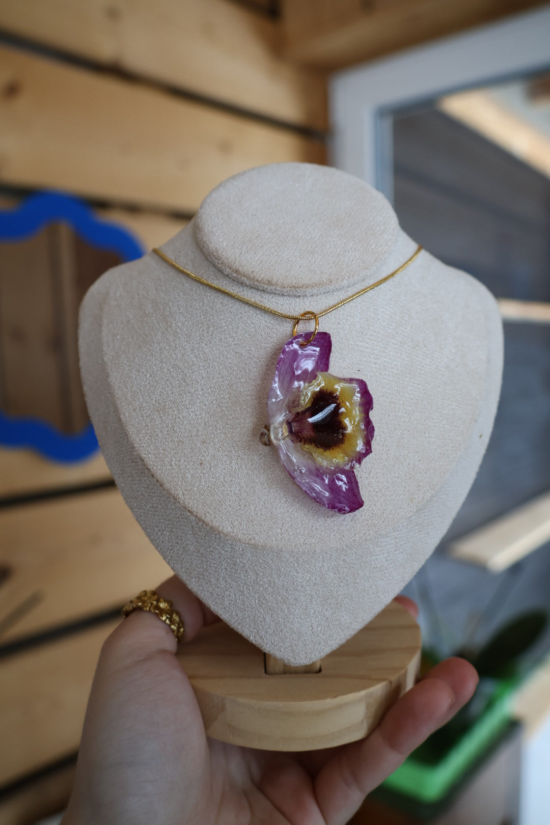 Purple fairy orchid necklace SYLLIA