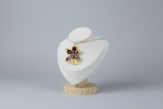 Black and yellow orchid necklace SYLLIA