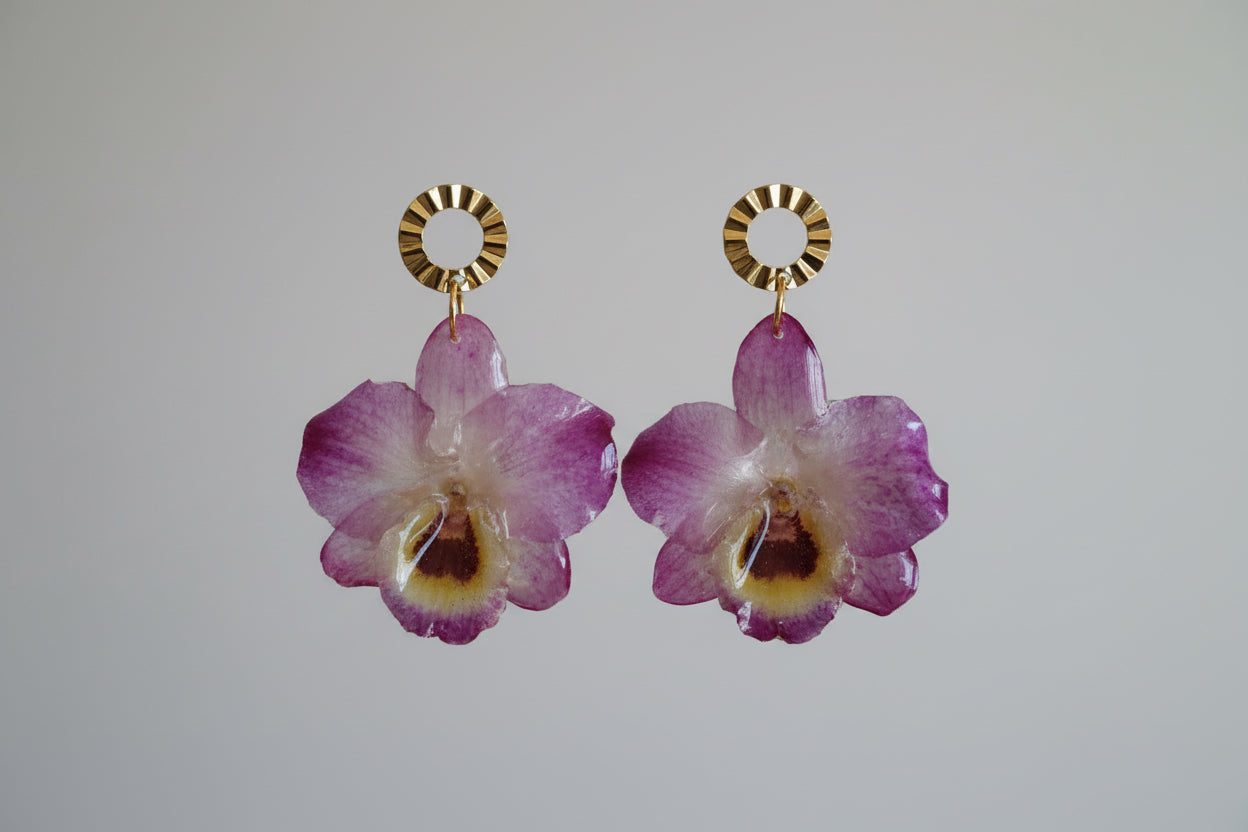 Dendrobium orchid earrings SYLLIA