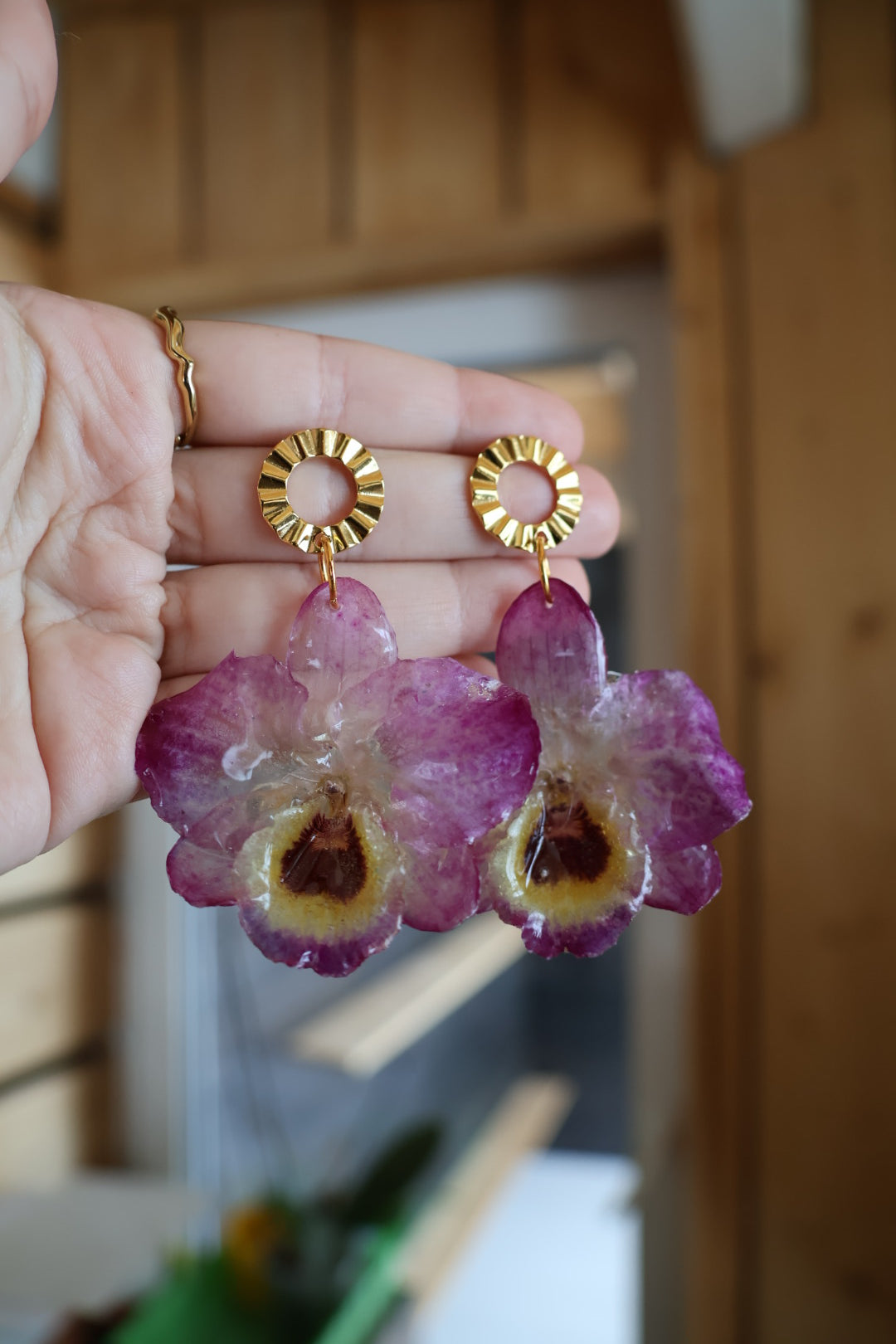 Dendrobium orchid earrings SYLLIA