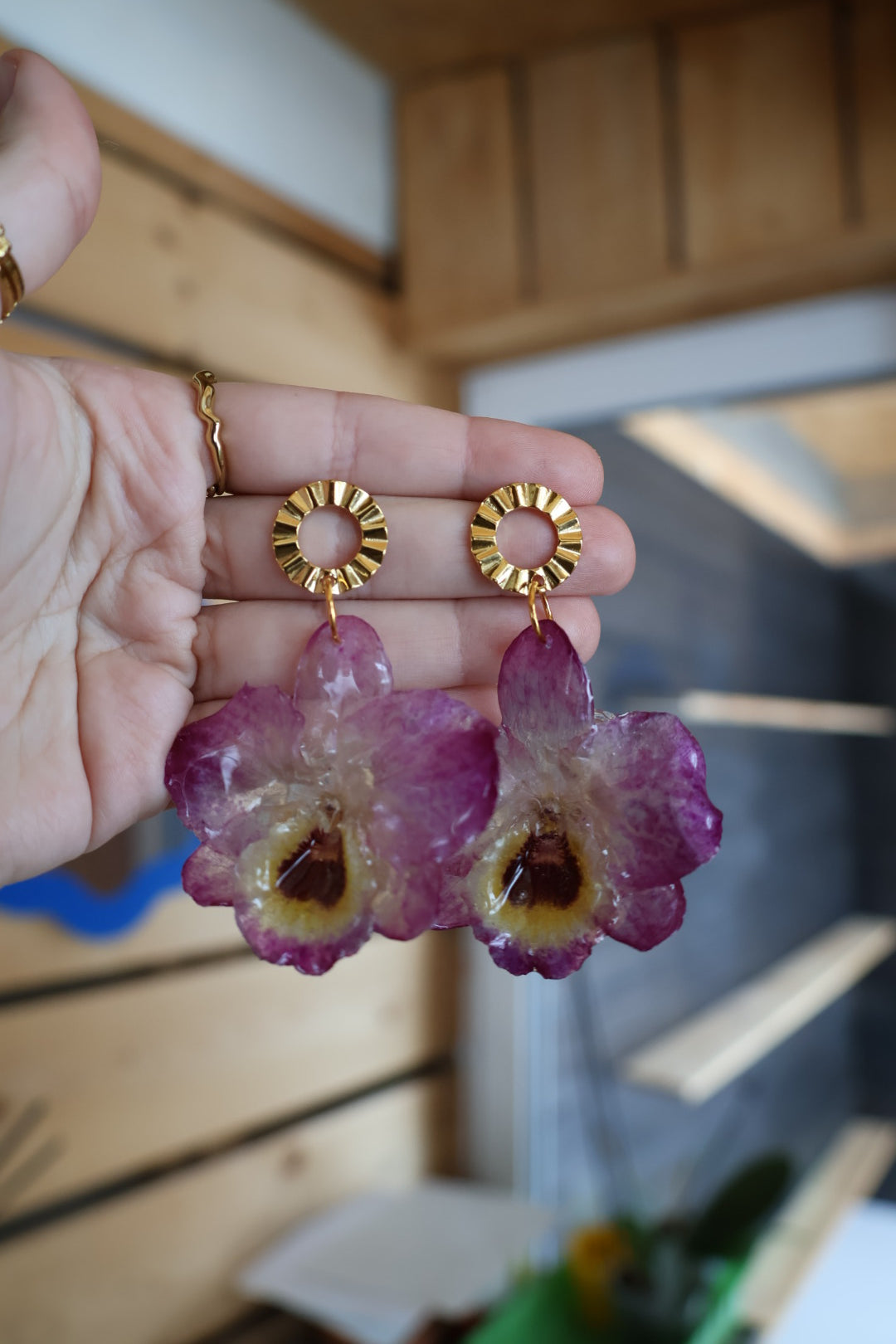 Dendrobium orchid earrings SYLLIA