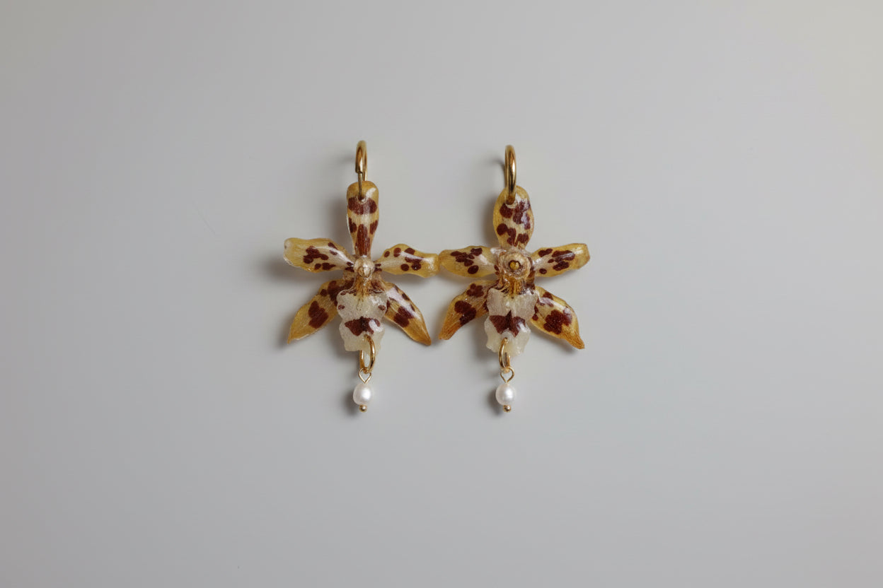 Yellow orchid hoops SYLLIA