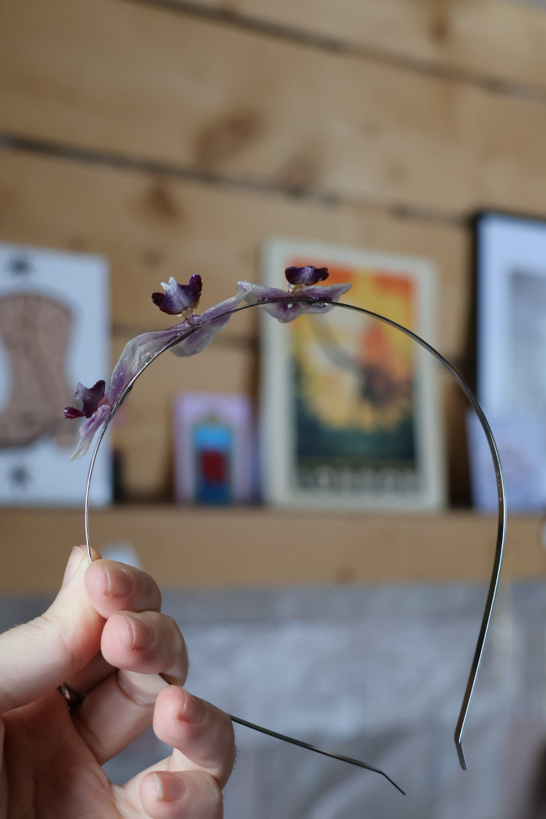 Orchid tiara headband SYLLIA