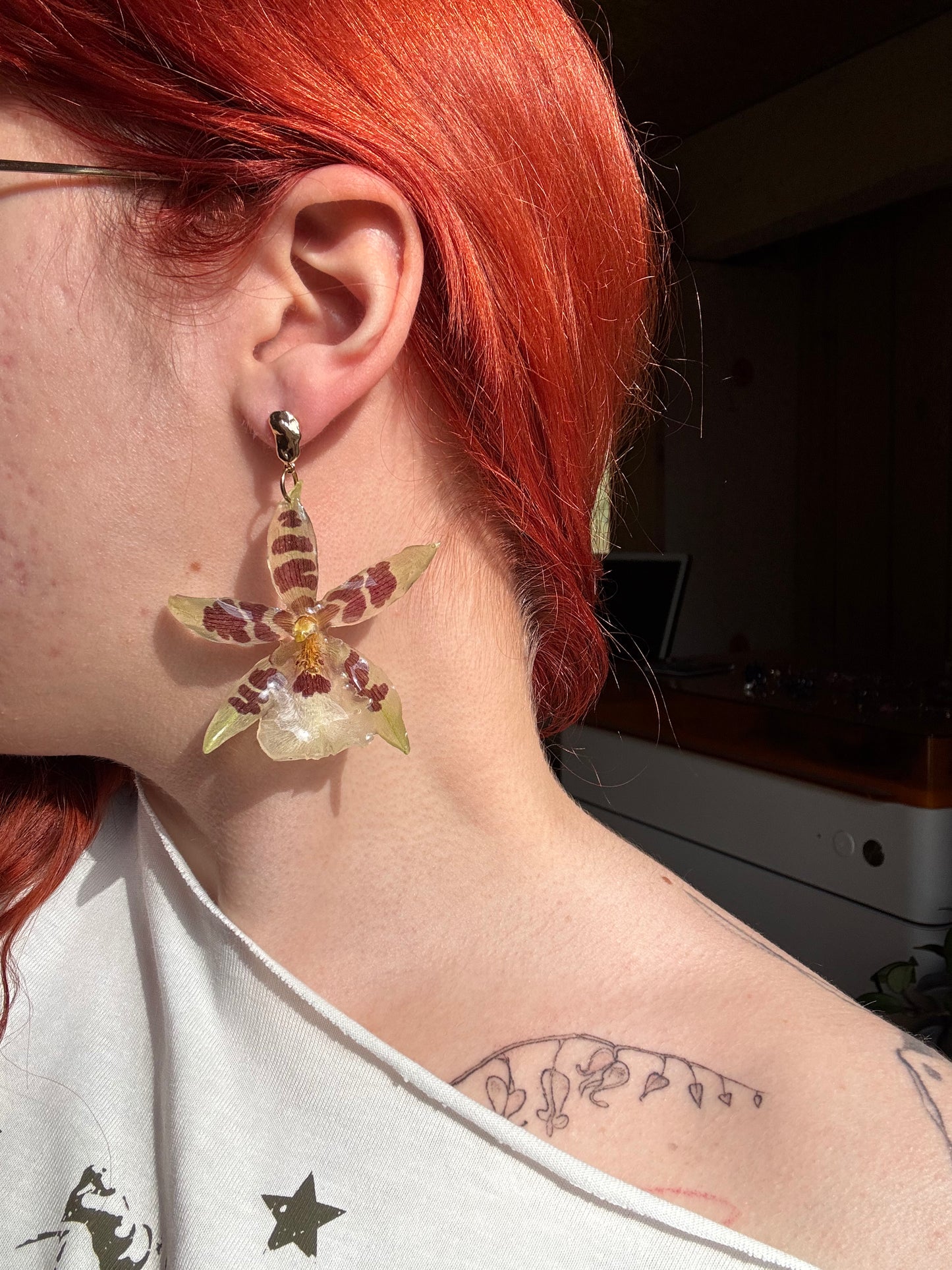 Dotted aliceara orchid earrings SYLLIA