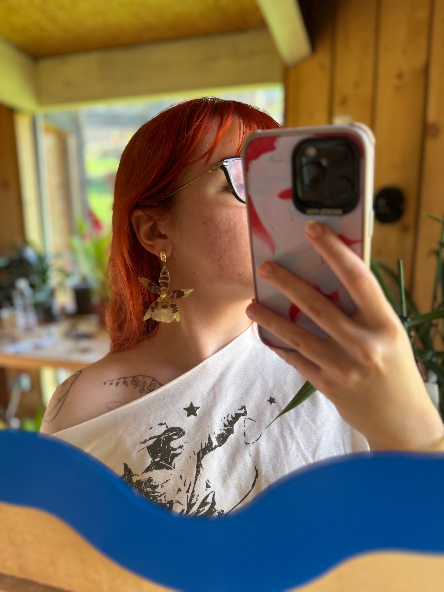 Dotted aliceara orchid earrings SYLLIA