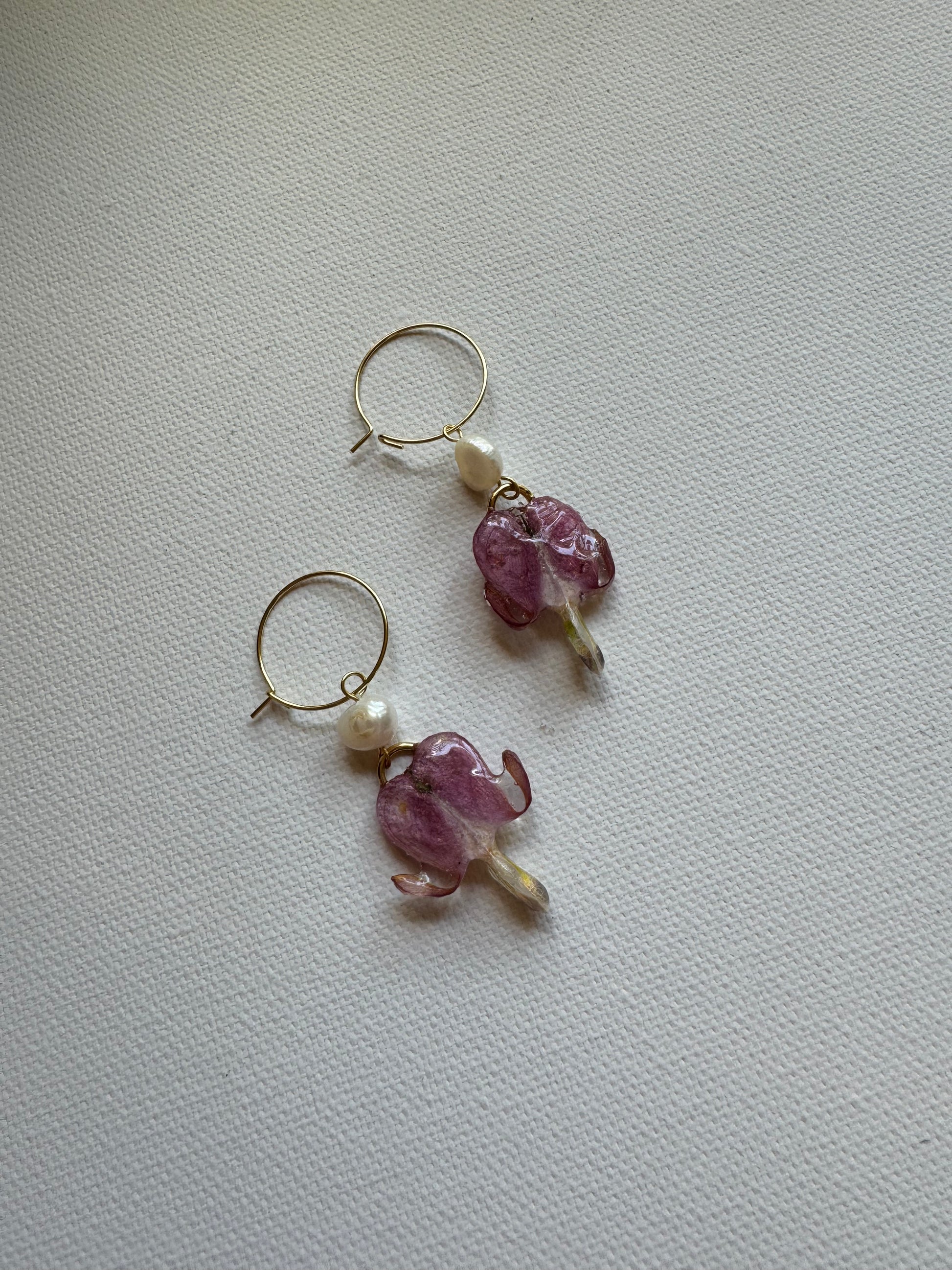 Pearl bleeding hearts earrings SYLLIA