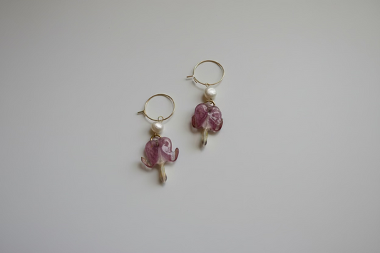 Pearl bleeding hearts earrings SYLLIA