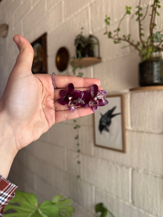 Purple orchid studs SYLLIA