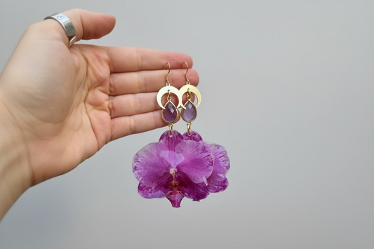 Amethyst orchid earrings SYLLIA