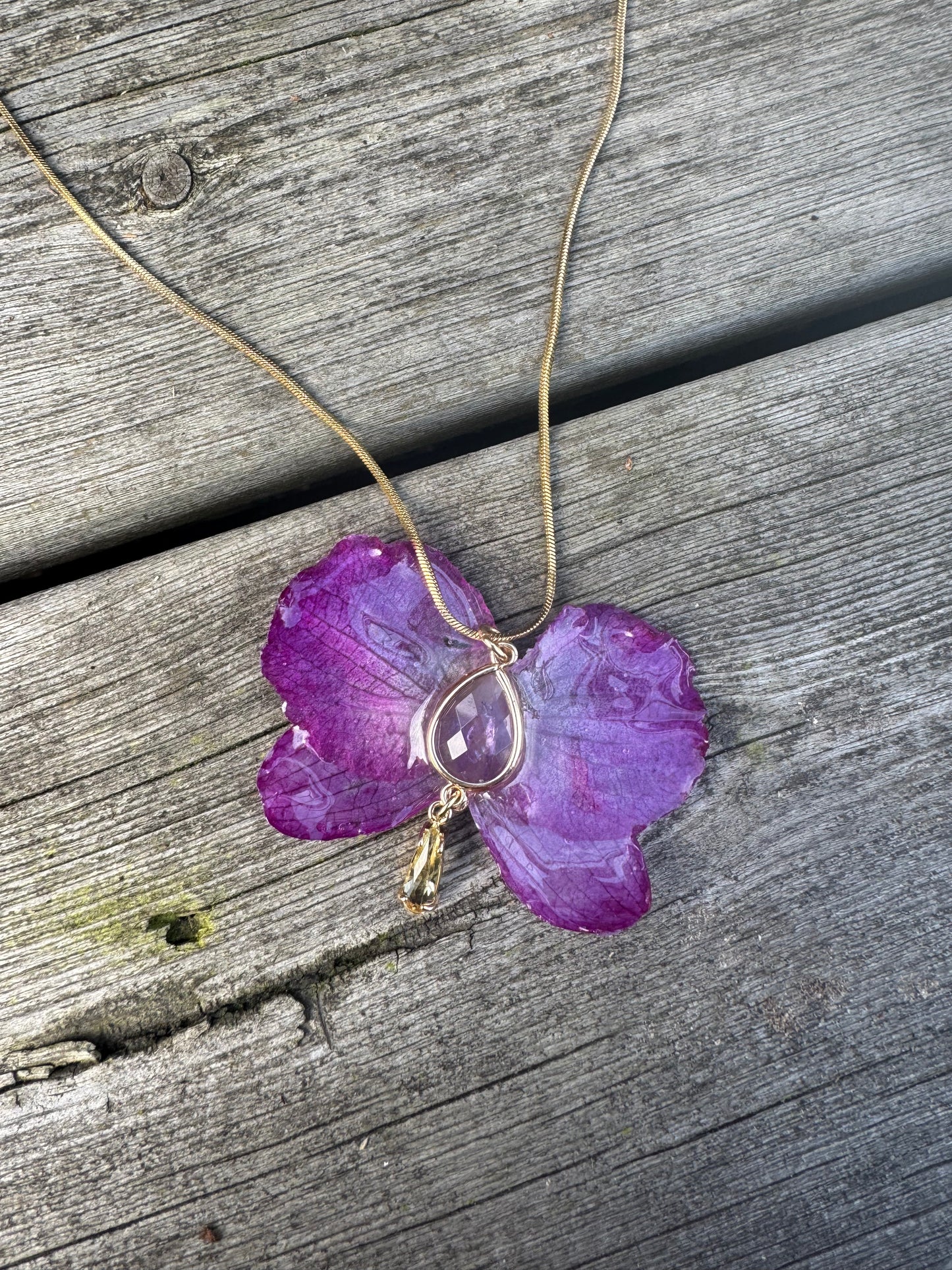 Fairy purple orchid necklace SYLLIA