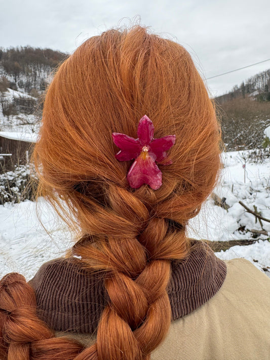 pink orchid hairpin SYLLIA