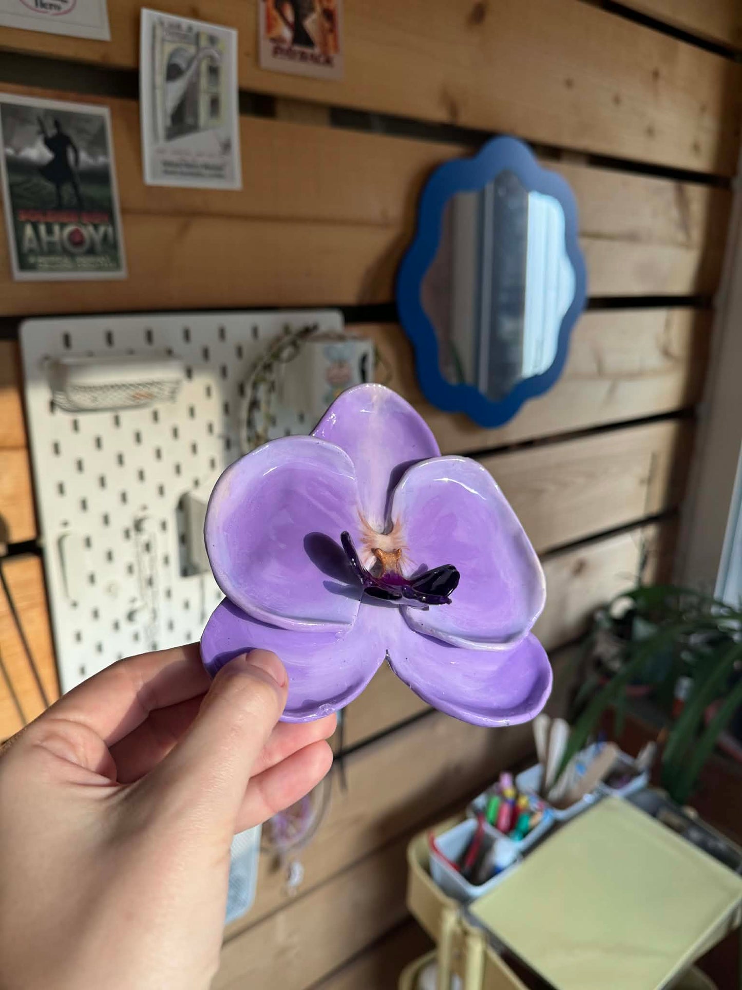 Purple orchid trinket dish SYLLIA