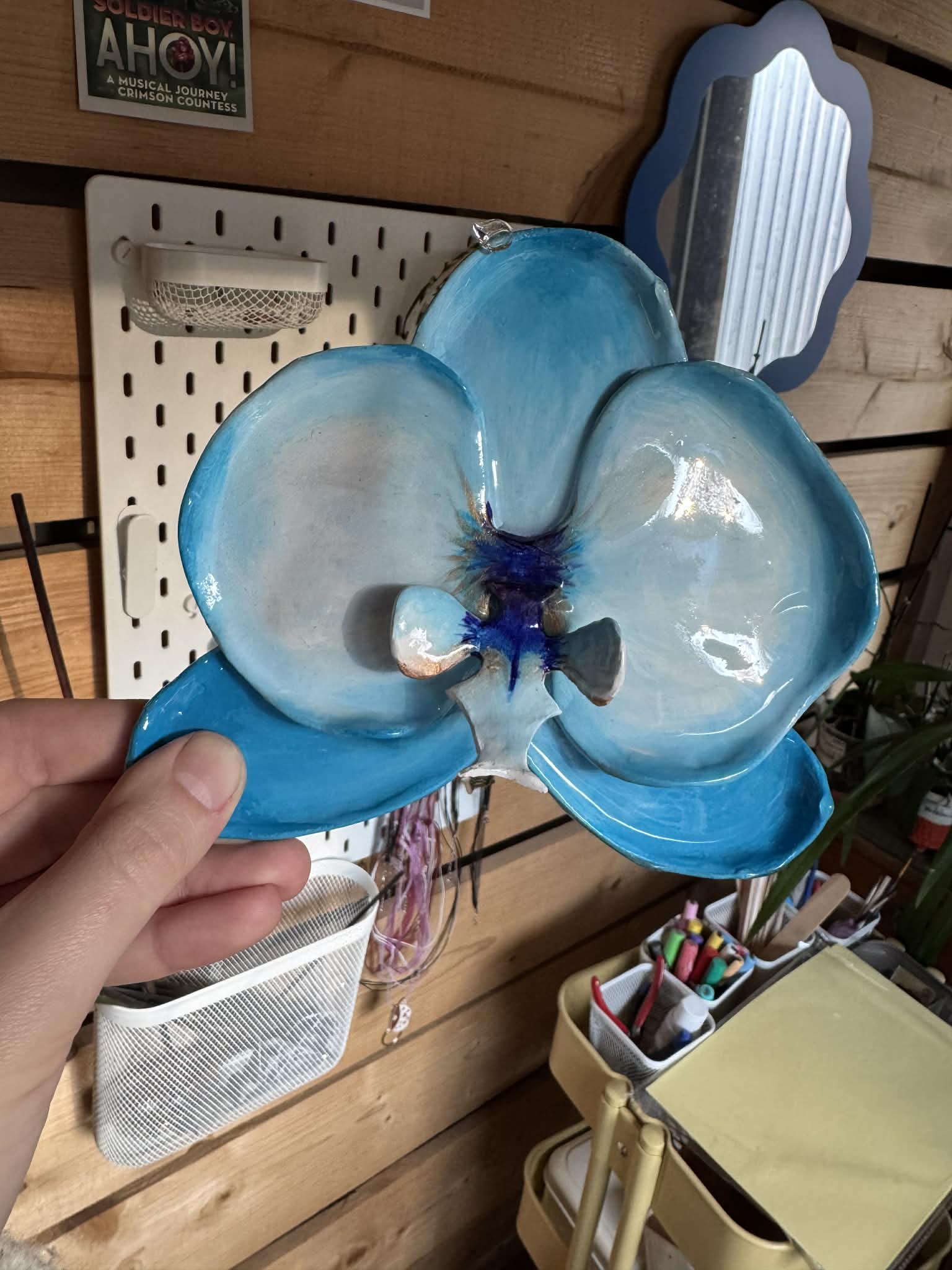 Blue orchid trinket dish SYLLIA
