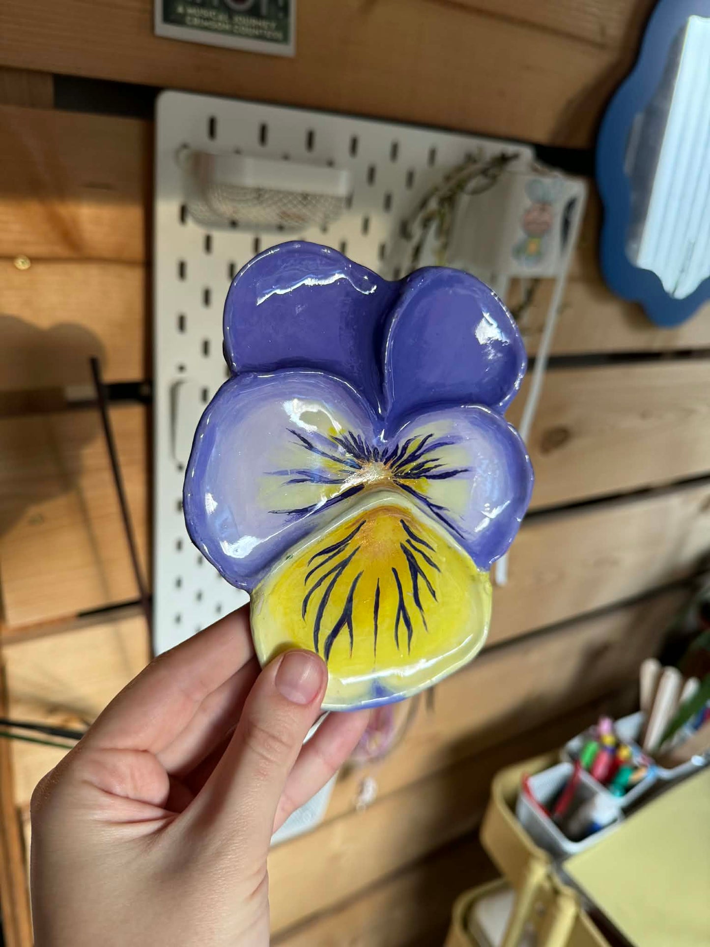 Purple viola pansy trinket dish SYLLIA