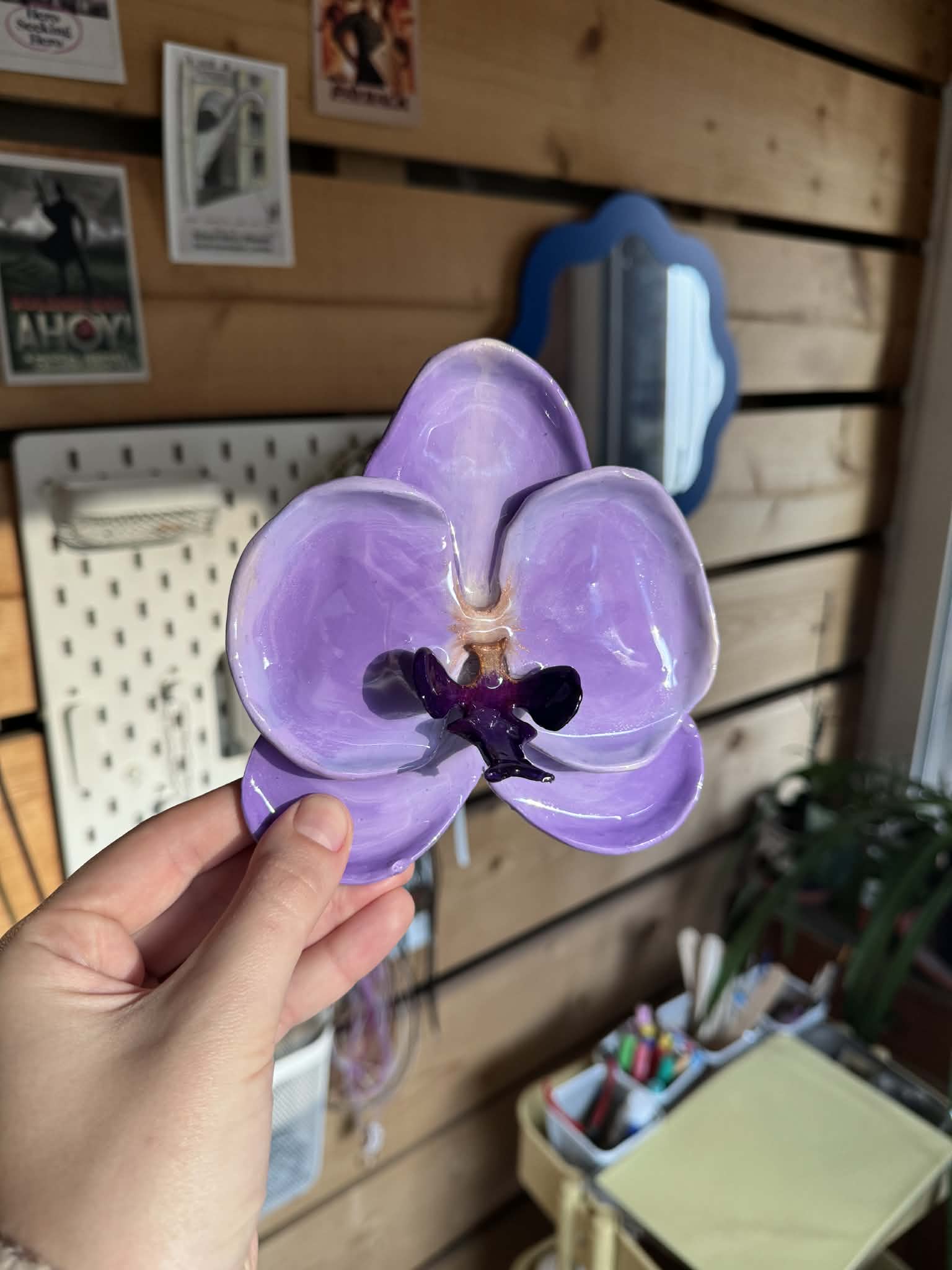 Purple orchid trinket dish SYLLIA