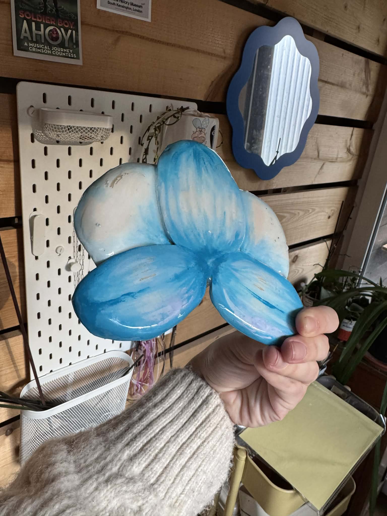 Blue orchid trinket dish SYLLIA